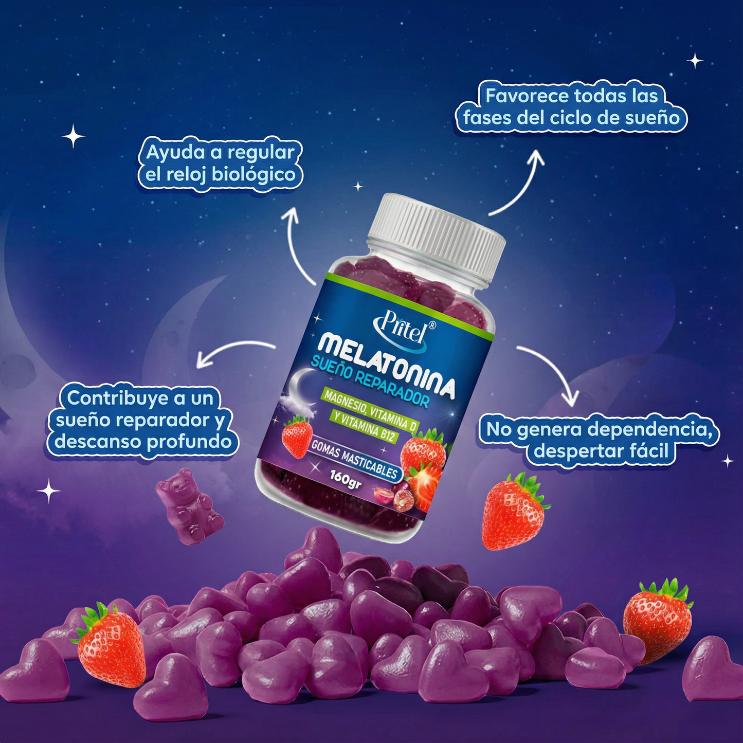 Kit de gomitas para belleza, sueño y salud