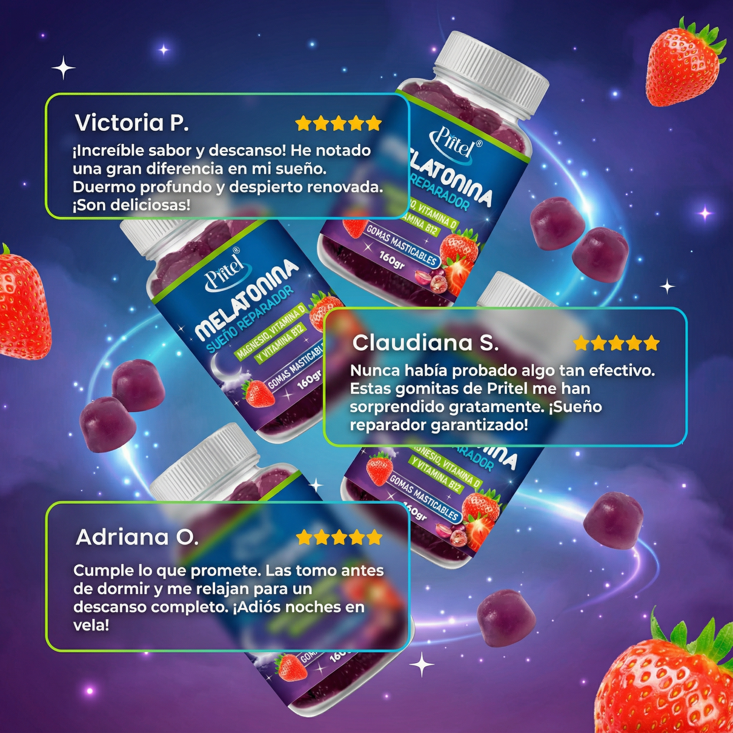 Kit de gomitas para belleza, sueño y salud